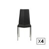 Pack De 4 Sillas De Comedor Estilo Contemporáneo Con Asiento Y Respaldo Fabricados En Pu Color Negro. Modelo Marian