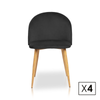 Pack De 4 Sillas De Comedor Estilo Vintage Color Negro. Modelo Mercedes