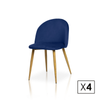 Pack De 4 Sillas De Comedor Estilo Vintage Color Azul Índigo. Modelo Mercedes