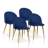 Pack De 4 Sillas De Comedor Estilo Vintage Color Azul Índigo. Modelo Mercedes