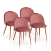 Pack De 4 Sillas De Comedor Estilo Vintage Color Rosa Maquillaje. Modelo Mercedes