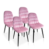 Pack De 4 Sillas De Comedor Estilo Vintage Color Rosa. Modelo Wei