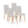 Pack De 4  Sillas De Comedor Estilo Contemporáneo Color Gris Arena. Modelo Nadia