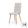 Pack De 4  Sillas De Comedor Estilo Contemporáneo Color Gris Arena. Modelo Nadia