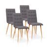 Pack De 4  Sillas De Comedor Estilo Contemporáneo Color Gris Piedra. Modelo Nadia