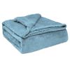 Manta Sofá Invierno Sedalina Lisa Y Borreguito Polar Sherpa 130x160 Cm Calentita Gruesa Suave Azul Petróleo  Briebe -