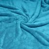 Manta Sofá Invierno Sedalina Lisa Y Borreguito Polar Sherpa 130x160 Cm Calentita Gruesa Suave Azul Petróleo  Briebe -