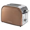 Makecuisine Tostador De Diseño Loft, Inspire Collection - 2 Ranuras Para 2 Rebanadas - Función Cancelar, Descongelar Y Recalentar - Soporte Calientapanecillos Y Bolsa De Tostar De Regalo - Acero Inoxidable - Color Copper Tech- Potencia 900w