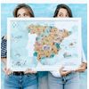 Enjoyers - Mapa España Para Rascar. Mapa Rascable La Esencia De España Ilustrado A Mano. Laminas Decorativas Pared 65x45 Cm. Lamina Viajes Regalo Para Viajeros. Sin Marco