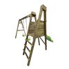 | Masgames | Parque Infantil Lignum | Columpio De Dos Plazas | Tobogán Altura 120 Cm Con Conector Manguera | Madera Tratada | Anclajes Incluidos |