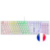 Mars Gaming Mk422 Blanco, Teclado Gaming Rgb, Switch Mecánico Azul, Idioma Francés