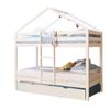 Litera Casita + Cama Elevable Madera Blanco 90x190/90x190cm