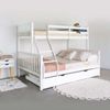 Litera Triple + Cama De Arrastre Blanco Madera 135 Cm