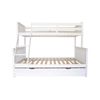 Litera Triple + Cama Elevable Blanco Madera 135 Cm