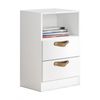 Escritorio Soporte Cama + Cajonera Aglomerado Blanco Cuero 76,5x242x45