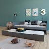 Cama Con Cama Elevable Madera Gris 90x200 Cm