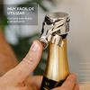 Vinak - Tapón De Champagne De Acero Inoxidable Cromado. Válido Para Todo Tipo De Botellas De Espumosos, Cava Y Vino. Cierre Hermético.