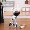 Vinak - Sacacorchos Clásico De Alas. Abridor De Vino Fácil De Utilizar Con Abrebotellas De Cerveza. Diseño Ergonómico Y Resistente Fabricado En Acero Cromado. Empuñadoras De Goma Y Espiral Torneada.