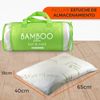 Almohada Viscoelásticas De Bambú 65cm Antiácaros Y Antibacteria Bonplus