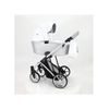 Cochecito Montes Glitter, Carrito Bebe Hasta 22kg (4 Años), 2 Piezas Con Accesorios, Fácil De Plegar, Moderno, Funcional, Ligero Y Transpirable (blanco Glitter Plata) - Adababy