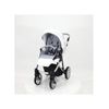 Cochecito Montes Glitter, Carrito Bebe Hasta 22kg (4 Años), 2 Piezas Con Accesorios, Fácil De Plegar, Moderno, Funcional, Ligero Y Transpirable (blanco Glitter Plata) - Adababy