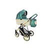 Cochecito Montes Glitter, Carrito Bebe Hasta 22kg (4 Años), 2 Piezas Con Accesorios, Fácil De Plegar, Moderno, Funcional, Ligero Y Transpirable (verde Glitter Dorado) - Adababy