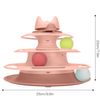 Torre Interactiva Para Gatos Con 3 Niveles Y Bolas De Colores - Rosa | Oferta Exclusiva