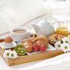 Bandeja De Bambú Con Doble Función. Mesa De Desayuno Plegable 50x30x23 Cm | Oferta Exclusiva