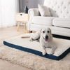 Cama Perro Ortopédica Grande Azul Y Blanco - Colchón Lavable Con Espuma 91x68x7.6 Cm | Oferta Exclusiva