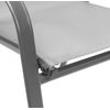 Set De 4 Sillas De Jardín Apilables - Asiento En Metal Y Tela Para Exteriores - Ideal Para Jardín, Balcón O Terraza - Gris/gris