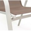 Set De 4 Sillas De Jardín Apilables - Asiento En Metal Y Tela Para Exteriores - Ideal Para Jardín, Balcón O Terraza - Blanco/marrón