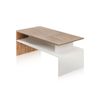 Mesa De Centro Iris Blanco Artik (blanco Mate) - Roble Nodi 108 X 43 X 50 Cm