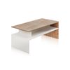 Mesa De Centro Iris Blanco Artik (blanco Mate) - Roble Nodi 108 X 43 X 50 Cm