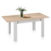 Mesa De Comedor Extensible Danna Blanco Artik (blanco Mate) - Roble Canadian 190 X 78 X 90 Cm