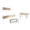 Pack Salón Con Mesa De Centro Y Mesa De Comedor Arlet Max Blanco Artik (blanco Mate) - Roble Canadian 200 X 43 X 41 Cm