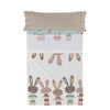 Juego De Sábanas 2 Piezas 100% Algodón Rabbit Family 180x270 Cm (cama 105) Multicolor