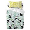 Juego Nórdico 2 Piezas 100% Algodón Panda Garden Blue 100x135 Cm (cuna) Azul