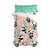 Juego Nórdico 2 Piezas 100% Algodón Panda Garden 180x220 Cm (cama 105) Rosa