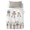 Funda De Almohada 100% Algodón Rabbit Family 50x75 Cm Multicolor