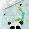 Colcha 100% Algodón Panda Garden Blue 100x130 Cm (cuna) Azul