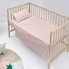 Juego De Sábanas 2 Piezas 100% Algodón Vichy 120x180 Cm (maxicuna) Rosa