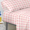 Bajera 100% Algodón Vichy 105x200x32 Cm (cama 105) Rosa