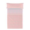 Juego De Sábanas 2 Piezas 100% Algodón Vichy 180x270 Cm (cama 105) Rosa