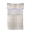 Vichy Beige Juego De Sábana Cama 105 (180x270 Cm) 100% Algodón