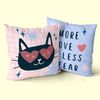 Funda De Cojín Decorativo 100% Algodón Meow Love 50x50 Cm (pack De 2) Multicolor