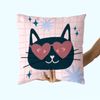 Funda De Cojín Decorativo 100% Algodón Meow Love 50x50 Cm (pack De 2) Multicolor