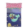 Juego De Sábanas 2 Piezas 100% Algodón Happy Mermaid 160x270 Cm (cama 80/90) Multicolor