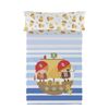 Juego De Sábanas 2 Piezas 100% Algodón Pirate Ship 160x270 Cm (cama 80/90) Multicolor