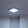 Plafón Led 18w Cuadrado Metal 225x225 Mm Silver Blanco Cálido 3000k