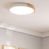 Plafón Led 24w Circular Madera Cct Seleccionable Ø418 Mm Semi-dari Blanco